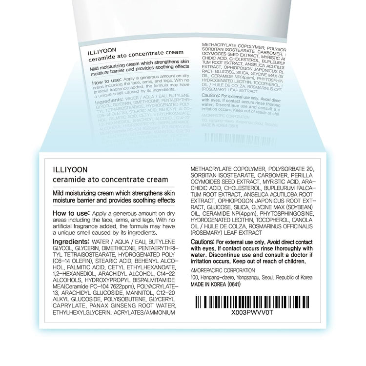 Ceramide Ato Concentrate Cream | Face Moisturizer for Dry & Sensitive Skin, 100Hr Lasting Hydration, for Face & Body, Gentle for Infants, Skin Barrier Repair, Vegan Certified, 6.76 Fl.Oz.