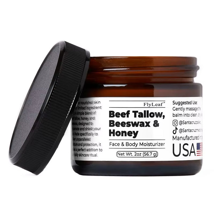 Whipped Beef Tallow and Honey Balm Moisturizing Beef Tallow Face Cream Body Lotion Grass Fed Grass Finished Face Cream Care