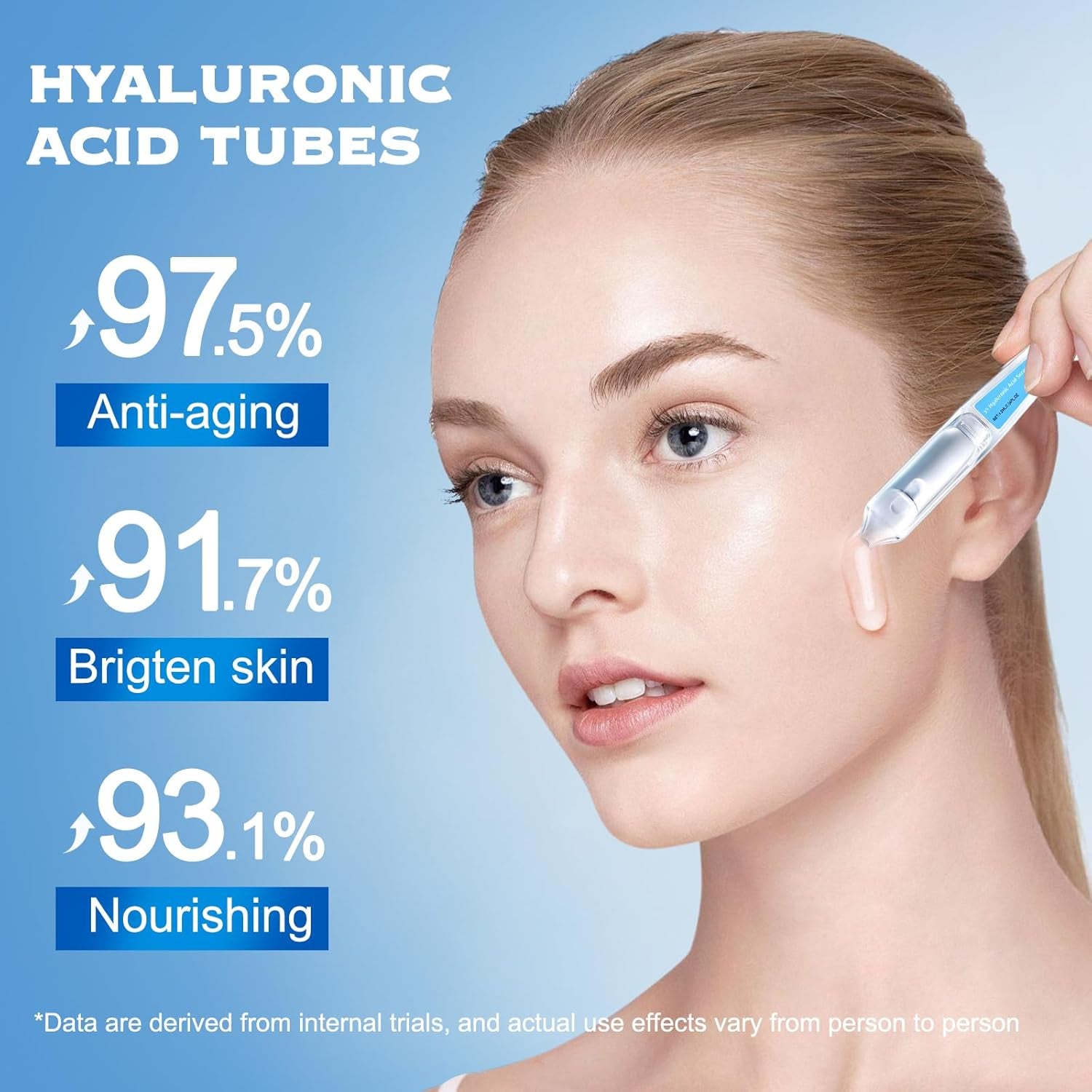 Hyaluronic Acid Tubes, 3% Hyaluronic Acid Serum Ultra-Hydrating Vials, Wake Nature Perfection Hyaluronic Acid, Hyaluronic Acid Serum for Face, Single-Use Hyaluronic Acid Tubes Vials(1 Box of 30)