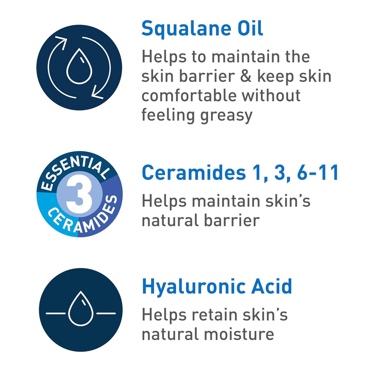 Hydrating Foaming Oil Cleanser | Moisturizing Oil Cleanser for Face & Body | Squalane Oil + Hyaluronic Acid + Ceramides | for Dry to Very Dry Skin | Fragrance Free & Residue Free | 19 FL Oz