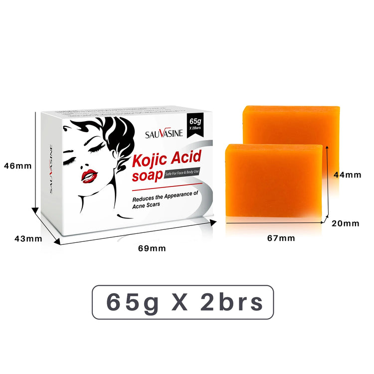 65G X2 Kojic Acid Soap Skin Lightening Even Skin Tone Facial Deep Cleaning Oil Control Moisturizing Skin Care Beauty Health