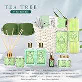 Spa Gift Set for Women, 15Pcs Spa Basket Set -Tea Tree Scented- Includes Body Wash, Bubble Bath, Bath Soak, Manicure Set, Gifts for Mom, Birthday Gifts for Women, Home Spa Kit Gift for Her